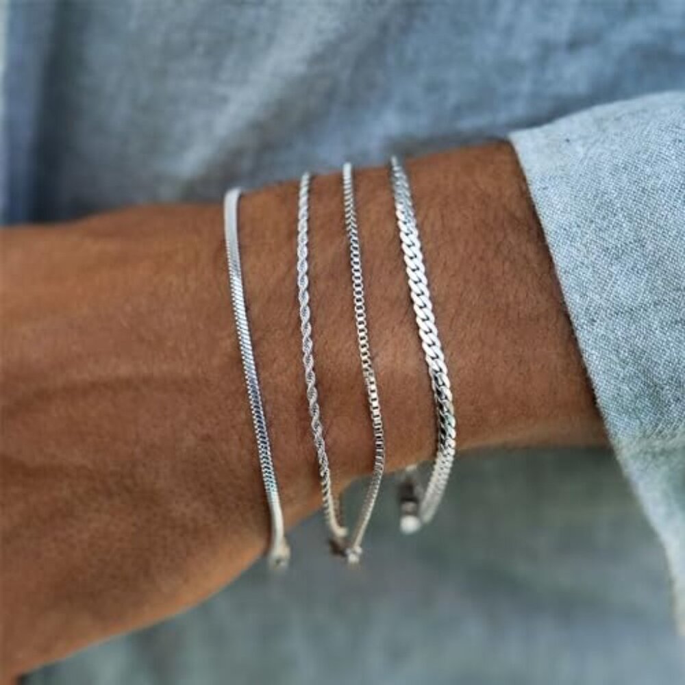 Stainless Steel Stackable Bracelets Set Minimal C… - image 3